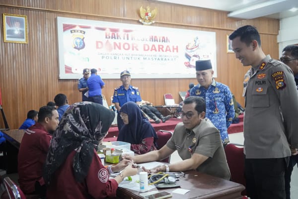 Pemkab Kuansing Dukung Penuh Pelaksanaan Donor Darah Yang Ditaja Polres Kuansing