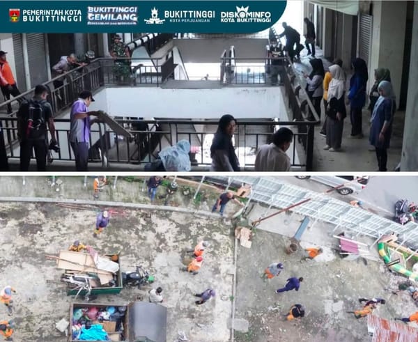 Pemko Bukittinggi Goro Bersihkan Gedung Pasar Banto