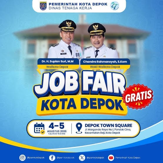 Pemkot Depok Buka 1.000 Lebih Lowongan Kerja, Job Fair 2026 Digelar 4-5 Agustus di Detos