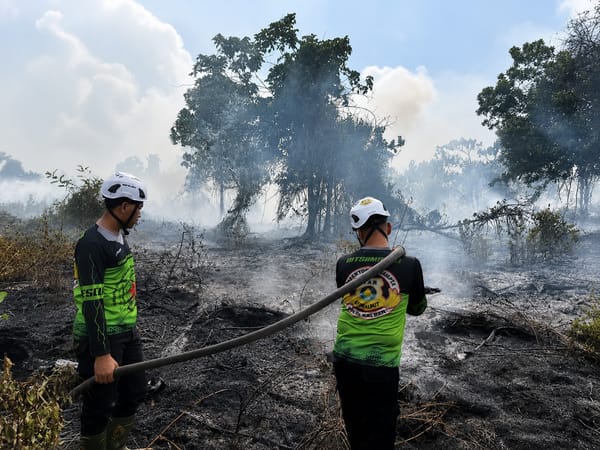Asap Masih Mengepul di Belakang Bandara Supadio,Dikhawatirkan Menyala Kembali