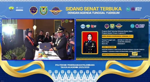 Politeknik Penerbangan Palembang,  Lantik 54 Taruna Dalam Yudisium Tahun Akademik 2025/2026