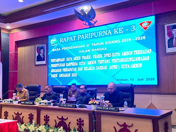 DPRD  Kota Ambon Sahkan Ranperda Pertanggung jawaban APBD 2025, Wali Kota Tegaskan Fokus Efisiensi dan Kesejahteraan Warga