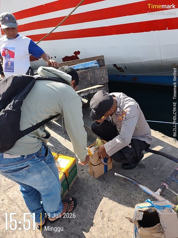 Polsek KPYS Ambon Amankan 130 Liter Sopi dalam KRYD di Pelabuhan Yos Sudarso