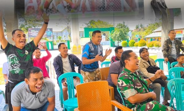 Serunya Nobar Piala Dunia Perempat Final Kodim 1425 Jeneponto