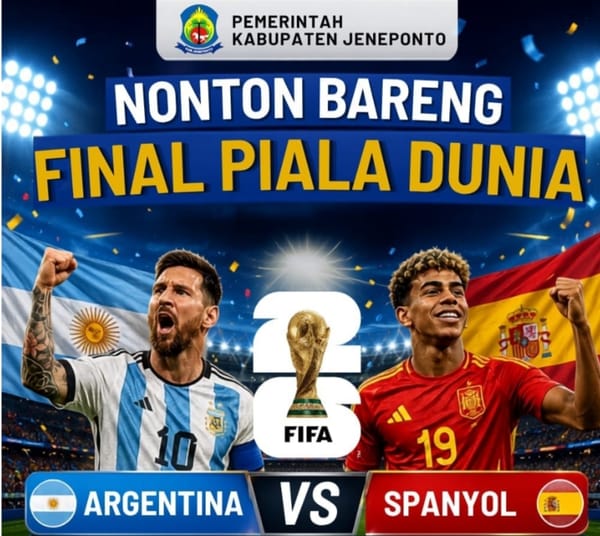 Nobar Final Piala Dunia 2026 Siap Digelar di Stadion Turatea Jeneponto  Argentina VS Spanyol