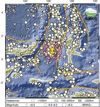Gempa Tektonik M5,8 Guncang Maluku Utara Tidak Berpotensi Tsunami
