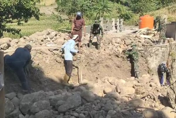 Pembangunan Talud Dikebut Kodim 1425 Jeneponto Perkuat Jembatan Garuda Merah Putih