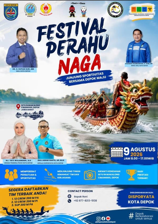 Festival Perahu Naga 2026  Digelar di Setu Rawakalong Depok