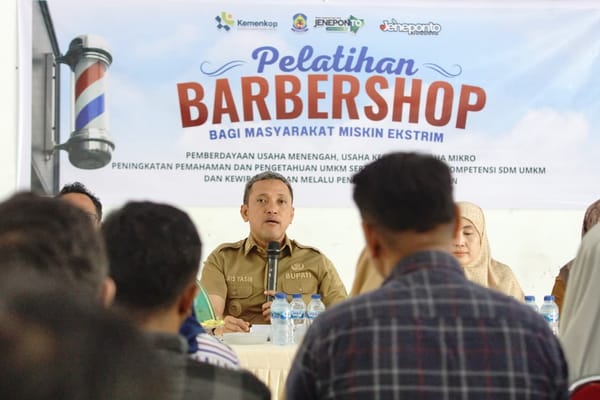 Bupati Jeneponto Lakukan Pelatihan Barbershop dan Perkoperasian  Tingkatkan Ekonomi Warga