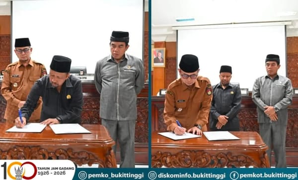 Pemko Bukittinggi dan DPRD Tandatangani Persetujuan Pertanggungjawaban Pelaksanaan APBD 2025