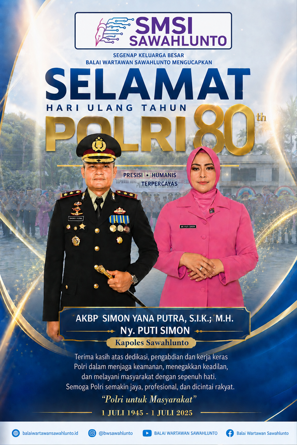 SMSI Sawahlunto Ucapkan Selamat Hari Bhayangkara ke-80, Titip Harapan Besar untuk Polri