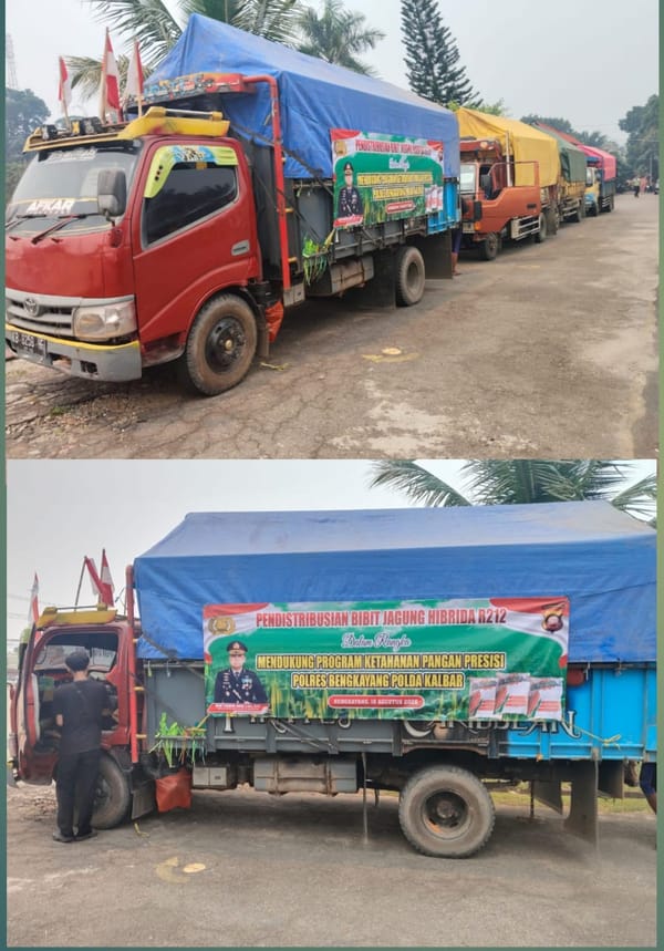 Polres Bengkayang Lepas 7 Truk Bibit Jagung, untuk disebar ke 14 Kecamatan