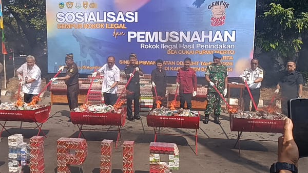Pemusnahan 3,6 Juta Batang Rokok Ilegal, Banyumas Perkuat Sinergi Berantas Peredaran Rokok Tanpa Cukai