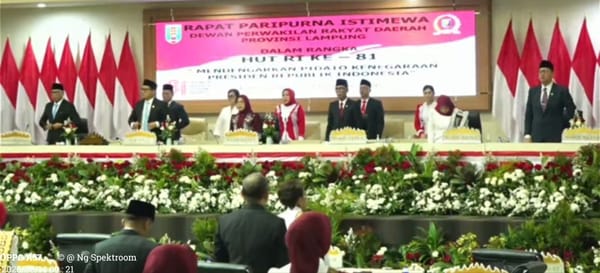 Gubernur Mirza  Hadiri Rapat Paripurna Istimewa DPRD  Lampung Mendengarkan Pidato Kenagaraan Presiden