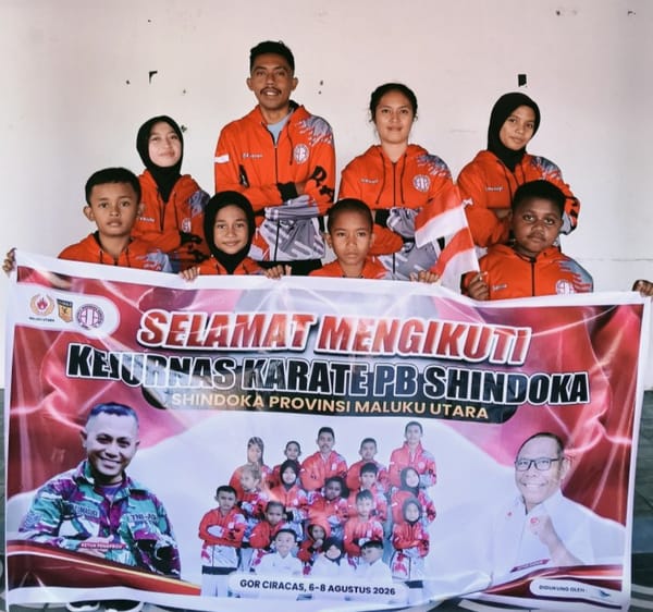 Keberangkatan Tim Karate Shindoka Malut ke Kejurnas Mendapat Dukungan Garuda Indonesia Ternate