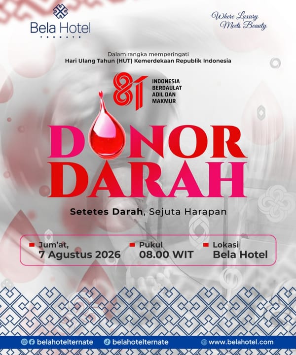 Donor Darah di Bela Hotel Ternate