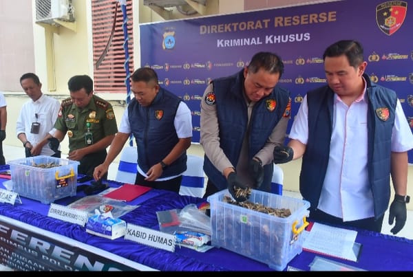 Ditreskrimsus Polda Kalsel Gagalkan Penyelundupan 64 Kg Sisik Trenggiling