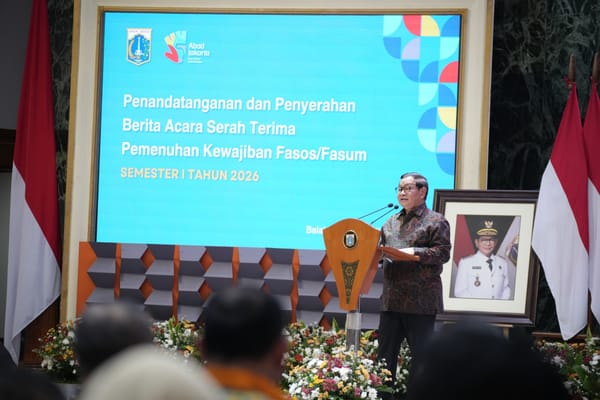 Pemprov DKI Terima Aset Fasos-Fasum Rp2,27 Triliun, Perkuat Ruang Publik dan Layanan Warga