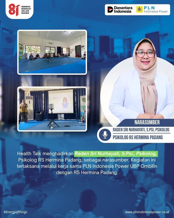 PLN Indonesia Power UBP Ombilin Gelar Health Talk, Dorong Insan PLN Kelola Stres di Tempat Kerja