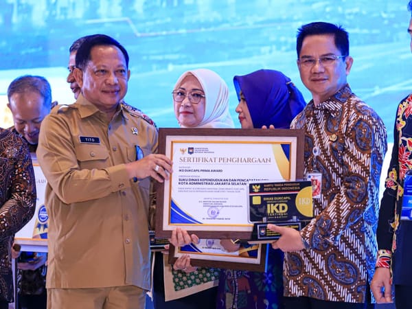 Jakarta Selatan Raih Identitas Kependudukan Digital Dukcapil Prima Award 2026