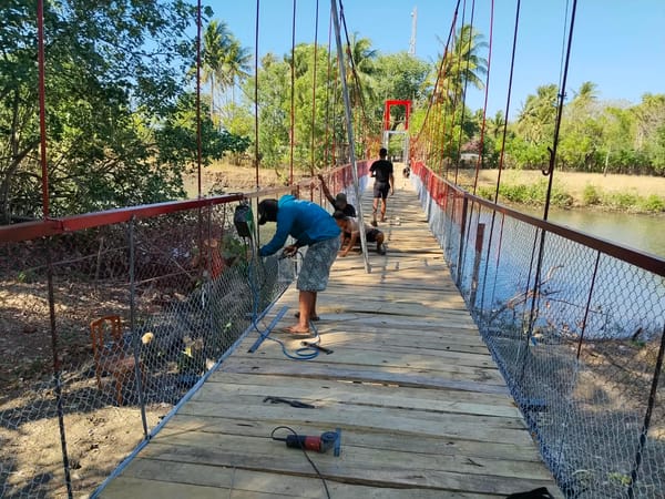 Jembatan Gantung Saballang Capai 98 Persen, Program Unggulan TNI- AD di Jeneponto Terus Berlanjut