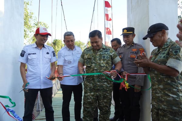 Jembatan Perintis Garuda Merah Putih Benteng-Pallengu Diresmikan, Karya TNI- AD untuk Rakyat