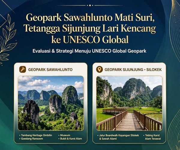 Geopark Nasional Sawahlunto Mati Suri, Tetangga Sijunjung Lari Kencang ke UNESCO Global, Status GN Sawahlunto Terancam Dicabut