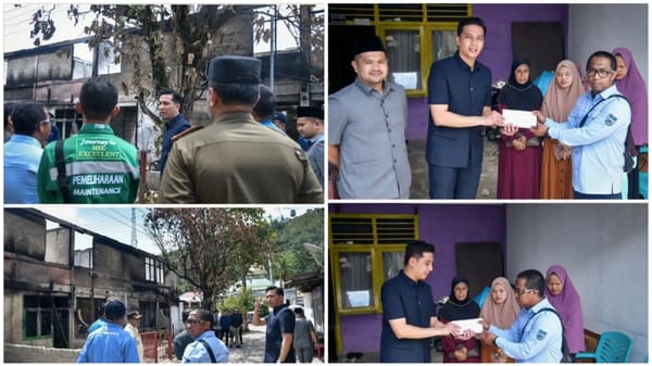 Wali Kota Sawahlunto Riyanda Putra Serahkan Bantuan Korban Kebakaran Sikalang