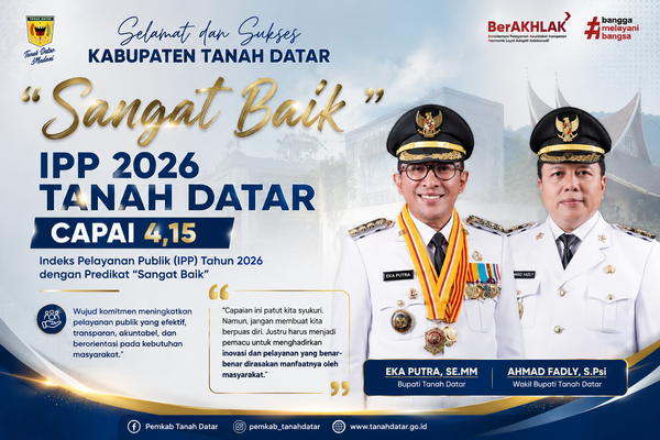 Sangat Baik, IPP 2026 Tanah Datar Capai 4,15, Bupati Eka Putra: Pelayanan Publik Harus Terus Berbenah