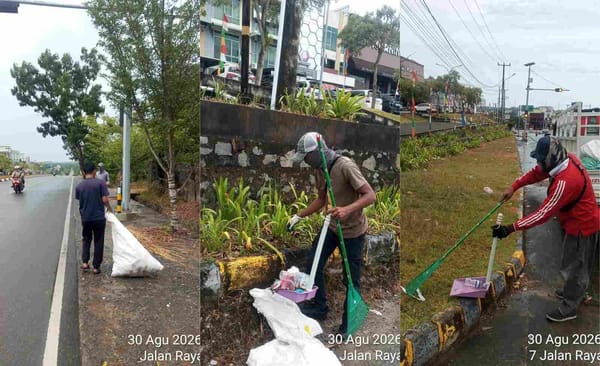DLH Tanjungpinang Siagakan Petugas Kebersihan, Sisir Sampah Usai Gerak Jalan