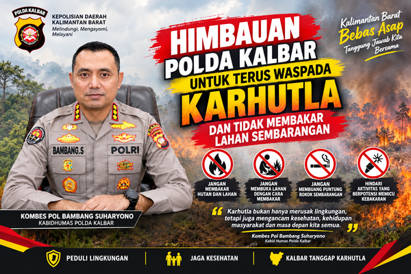 Meski Berpotensi Hujan, Polda Kalbar Minta Masyarakat Waspadai Karhutla