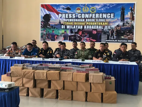 Sejuta Batang Rokok Ilegal Dimusnahkan di Pontianak, Negara Selamatkan Rp1,4 Miliar