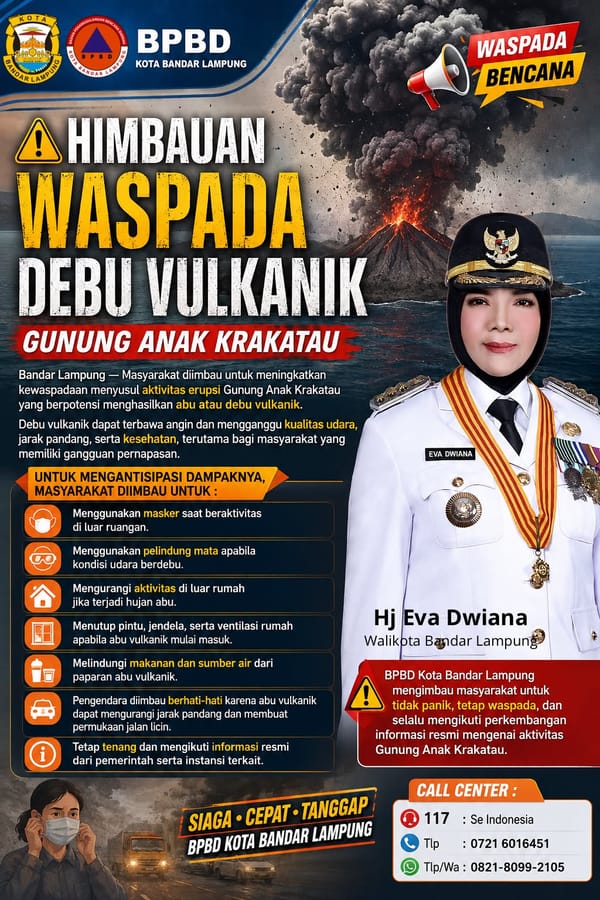 Himbauan Waspada Abu Vulkanik Gunung Anak Krakatau