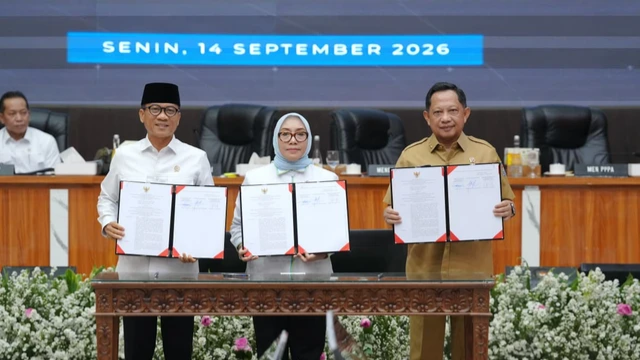 Beri Ruang Untuk Pemberdayaan Perempuan dan Perlindungan Anak, Tiga Mentri Tanda Tangani SKB Ruang Bersama Indonesia