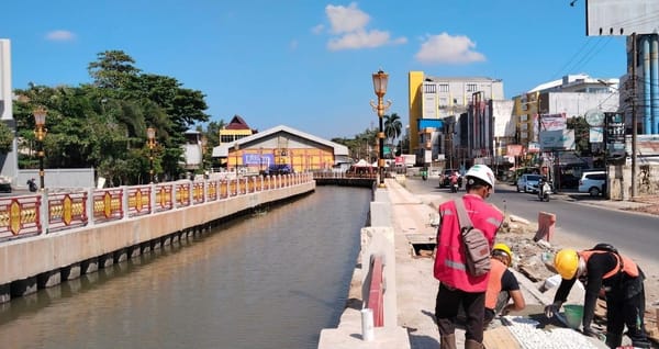 Pengendalian Banjir  Sungai Veteran Banjarmasin Sedang Direvitalisasi