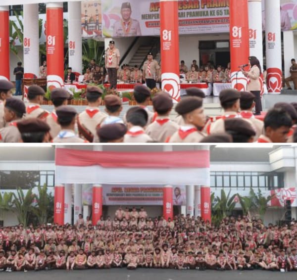 Apel Besar Hari Pramuka ke-65 Kwarcab Kota Ternate, Ditandai Penerimaan Peserta Jamnas dan Penandatanganan PKS