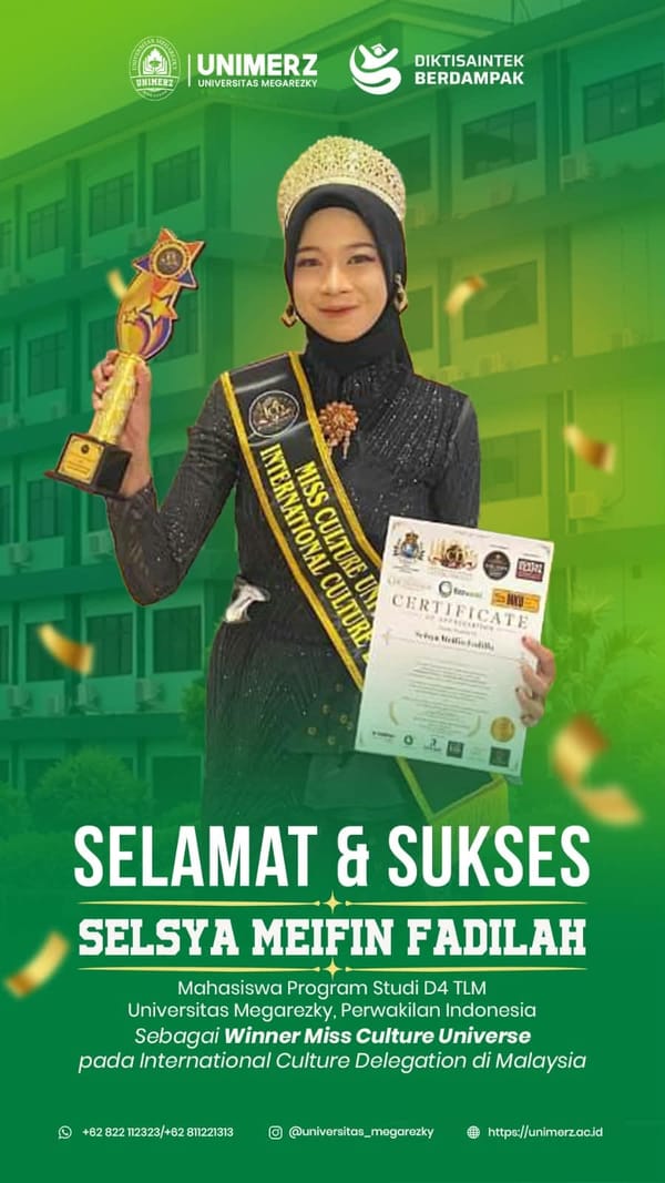 Mahasiswi Unimerz Bawa Nama Indonesia Meraih Juara 1 Miss Culture Universe di Malaysia