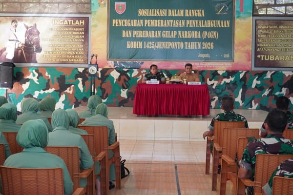 Kodim 1425 Jeneponto Perkuat Benteng Prajurit Melalui Sosialisasi P4GN