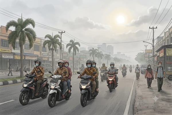 Udara Kabur Hingga  Berawan Menyelimuti Riau