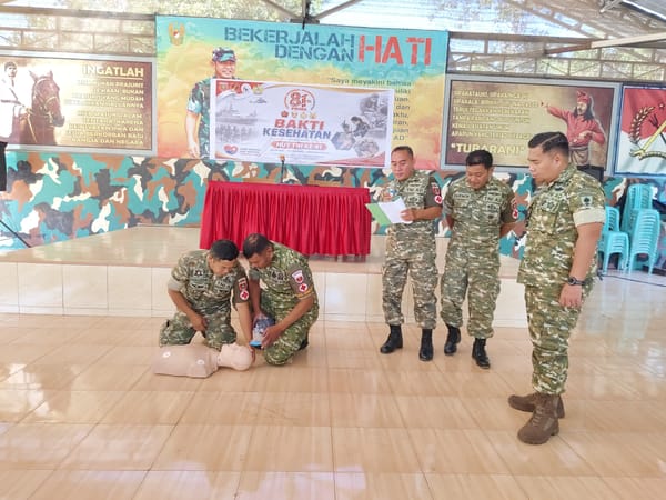 HUT ke- 81 TNI,Kodim 1425/ Jeneponto bekali Prajurit dan Warga Kemampuan Menyelamatkan Nyawa