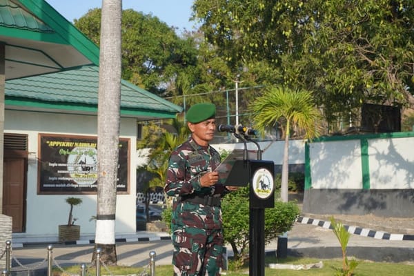 Upacara Bendera Kodim 1425/Jeneponto, Kasdim Ingatkan Prajurit untuk Tetap Peka dengan Persoalan Wilayah