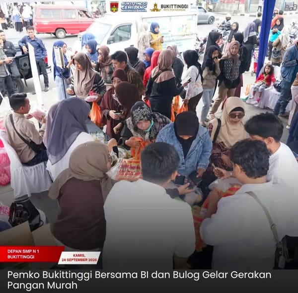 Pemko Bukittinggi Bersama BI dan Bulog Gelar Gerakan Pangan Murah