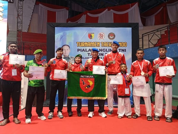 Taekwondo Kodam Pattimura Bersinar di Piala Panglima TNI, Raih 11 Medali