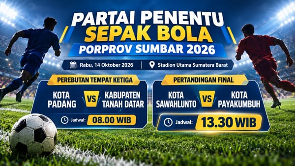 Final Cabor Sepak Bola Porprov XVI Sumbar Pertemukan Kota Sawahlunto vs Kota Payakumbuh