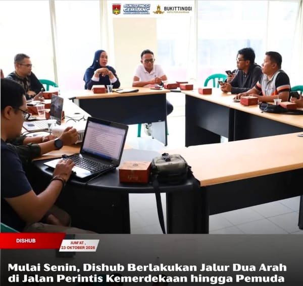Dishub Bukittinggi Berlakukan Jalur Dua Arah di Jalan Perintis Kemerdekaan hingga Pemuda