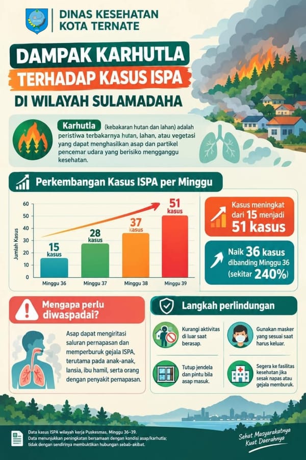 Kasus ISPA di Kota Ternate Meningkat Bersamaan Karhutla dan Kabut Asap