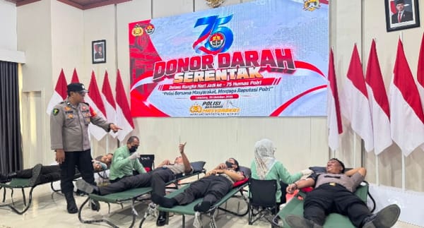 HUT Humas Polri ke-75, Polres Tabalong Kumpulkan 20 Kantong Darah untuk Warga