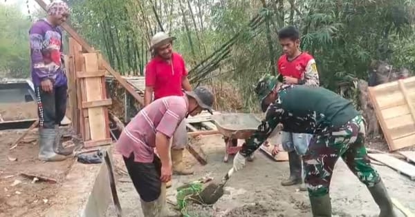 Pembangunan Jembatan Garuda di Teluk Masjid Hulu Sungai Tengah