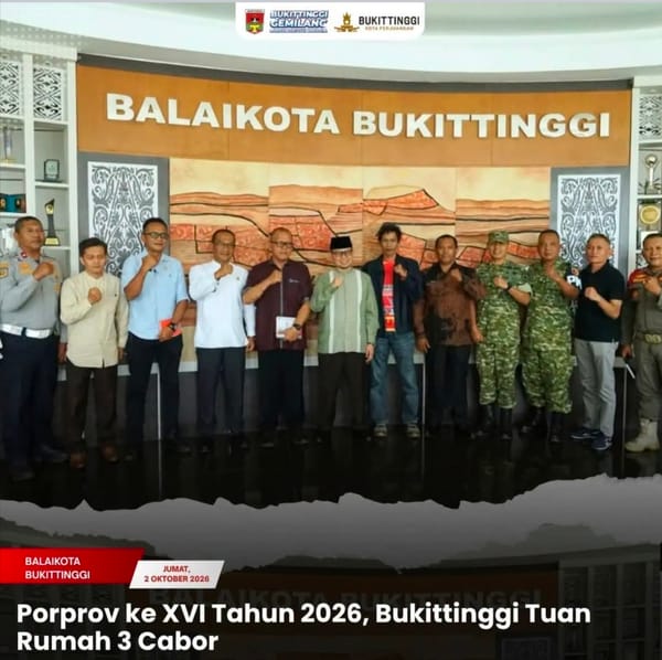 Porprov Sumbar XVI Tahun 2026, Bukittinggi Tuan Rumah 3 Cabor
