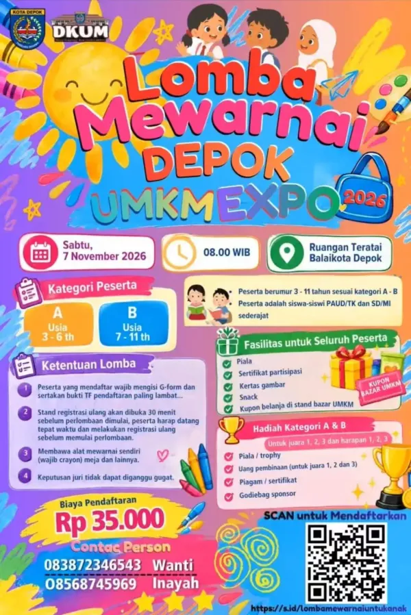Lomba Mewarnai Anak Meriahkan Depok UMKM Expo 2026